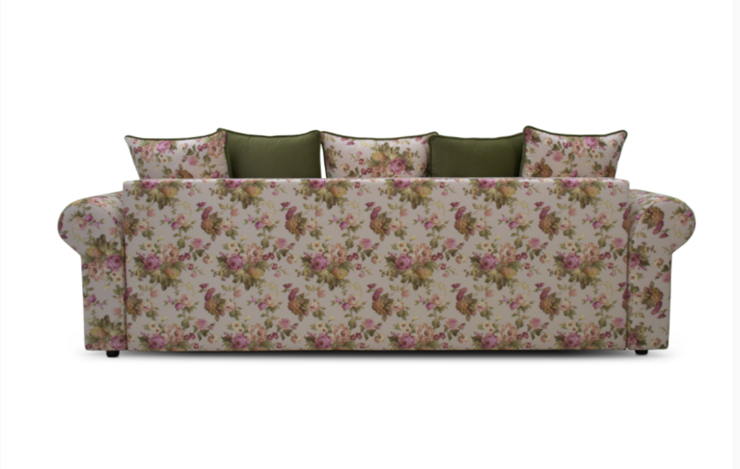 Прямой диван Ameli (Arcadia rose+shaggy green+glance bone) в Новом Уренгое - изображение 2