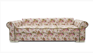 Прямой диван Ameli (Arcadia rose+shaggy green+glance bone) в Салехарде - предосмотр 3