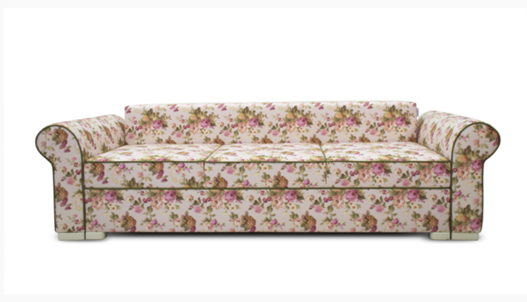 Прямой диван Ameli (Arcadia rose+shaggy green+glance bone) в Салехарде - изображение 3