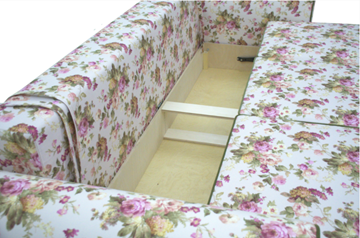Прямой диван Ameli (Arcadia rose+shaggy green+glance bone) в Тарко-Сале - предосмотр 5