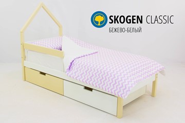 Детская кровать-домик мини Skogen бежево-белый в Муравленко