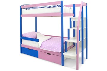 Двухэтажная детская кровать Svogen синий-лаванда в Салехарде - предосмотр