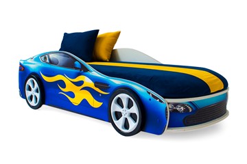 Кровать-машина в детскую Бондимобиль синий в Салехарде - предосмотр