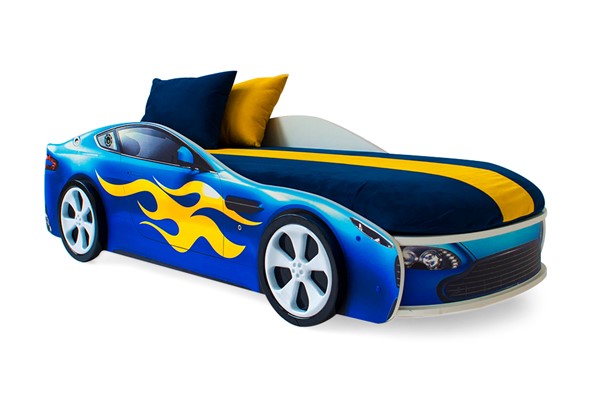 Кровать-машина в детскую Бондимобиль синий в Салехарде - изображение