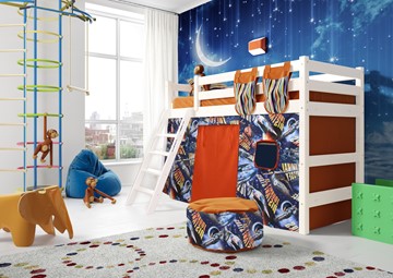 Детская кровать-чердак Соня, Вариант 6 Белый в Ноябрьске