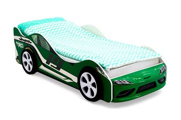 Кровать-машина детская Супра зеленая в Салехарде - предосмотр