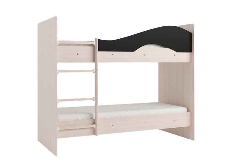 Детская  двухъярусная кровать Мая с 2 ящиками на щитах, корпус Млечный дуб, фасад Венге в Лабытнанги - изображение 3