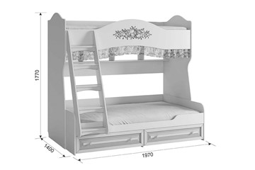 Детская двухэтажная кровать Алиса (1974х1404х1765) в Надыме - предосмотр 4
