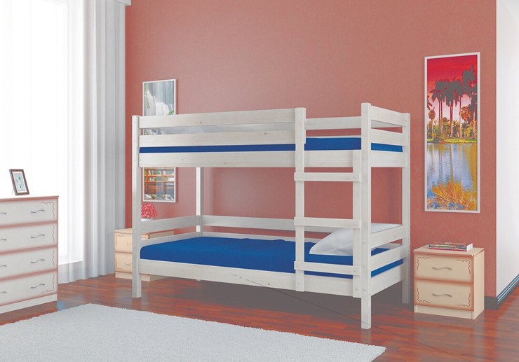 Кровать в детскую Джуниор двухъярусная (Белый Античный) в Салехарде - изображение 1