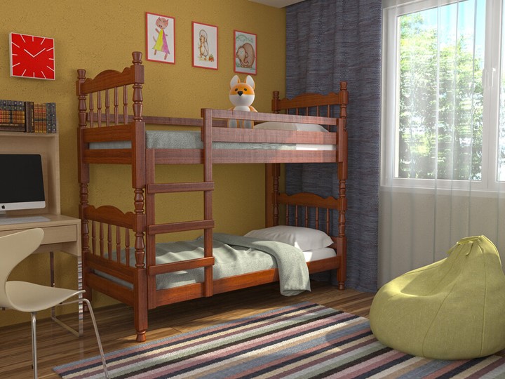 Кроватка Соня двухъярусная (Орех) в Салехарде - изображение 1