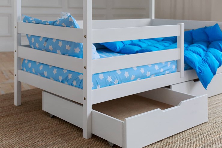 Двухъярусная кровать без крыши с ящиками, цвет белый в Лабытнанги - изображение 3
