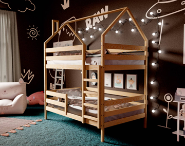 Детская 2-этажная кровать Домик, без покраски в Салехарде - предосмотр 1