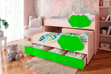 Детская двухэтажная кровать Соник 1.6 с ящиком, Лайм в Салехарде