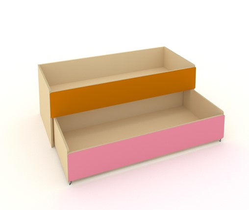 Кровать в детскую 2-х уровневая КД-2, Беж + Оранжевый + Розовый в Надыме - изображение