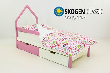 Кровать-домик детская мини Skogen белый-лаванда в Лабытнанги