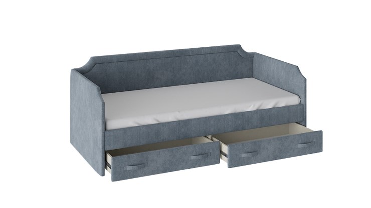 Детская кровать Кантри Тип 1, ТД-308.12.02 (Замша синяя) в Губкинском - изображение 1