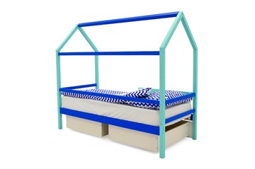 Кровать-домик детская Svogen синий-мятный в Салехарде - предосмотр 4
