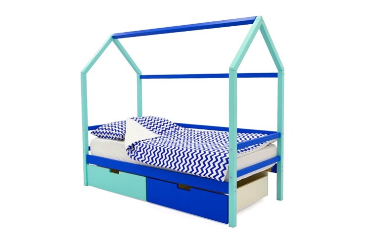 Кровать-домик детская Svogen синий-мятный в Салехарде - изображение 3