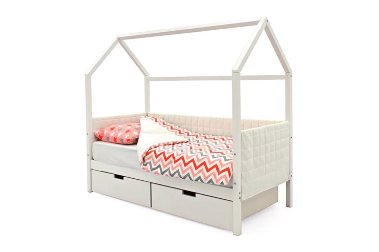 Кровать-домик в детскую «Svogen белая» мягкая в Салехарде - изображение 4