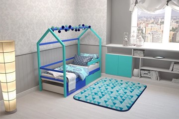 Кровать-домик детская Svogen синий-мятный в Салехарде - предосмотр 6