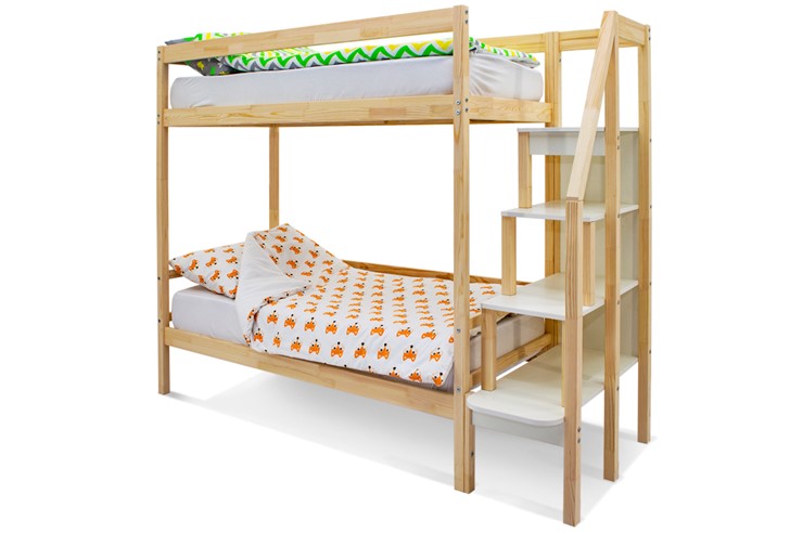 Детская двухъярусная кровать Svogen натура в Салехарде - изображение 2