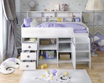 Детская кровать-чердак Малыш-5, цвет Винтерберг в Салехарде - предосмотр 3