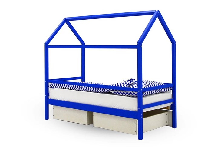Кровать-домик в детскую Svogen синий в Салехарде - изображение 4