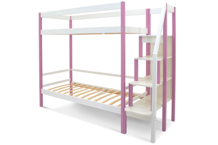 Детская двухэтажная кровать Svogen лаванда-белый в Надыме - изображение 1