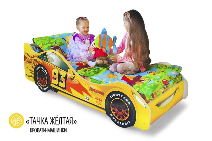Кровать-машина в детскую Тачка желтая в Лабытнанги - изображение 1