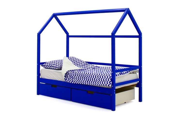 Кровать-домик в детскую Svogen синий в Салехарде - изображение 3