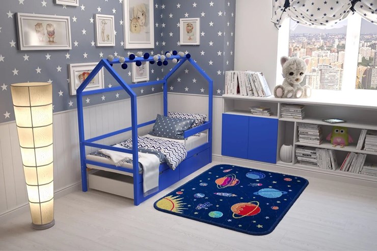 Кровать-домик в детскую Svogen синий в Салехарде - изображение 6