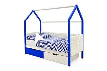 Кровать-домик в детскую «Svogen сине-белый» мягкая в Салехарде - предосмотр 3