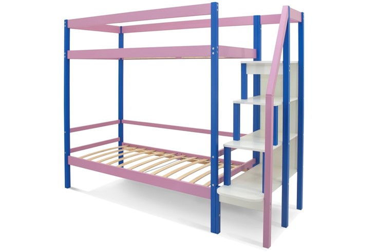 Двухэтажная детская кровать Svogen синий-лаванда в Салехарде - изображение 1