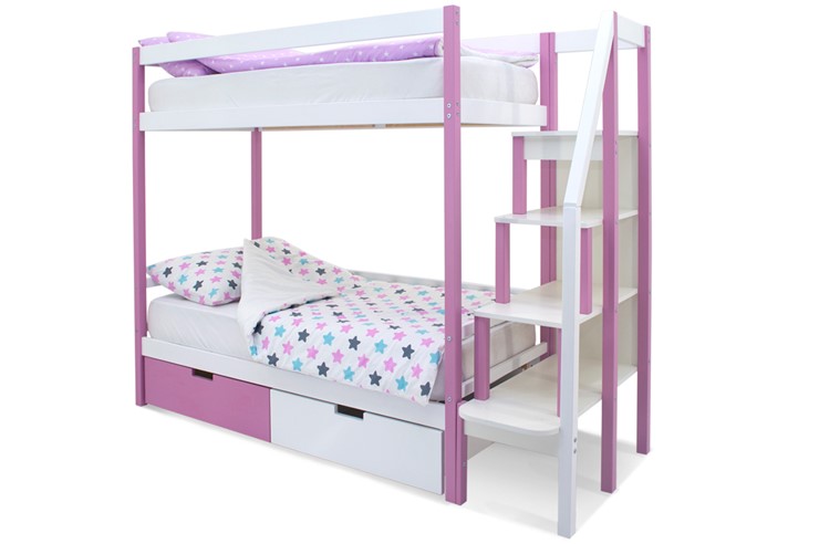 Детская двухэтажная кровать Svogen лаванда-белый в Надыме - изображение 4