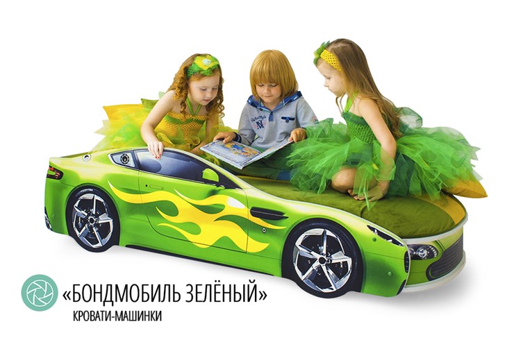 Кровать-машина Бондимобиль зеленый в Тарко-Сале - изображение 2