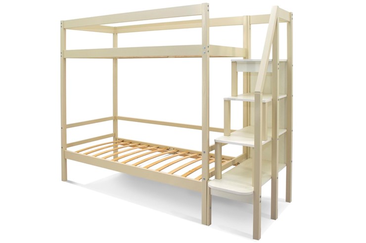 Двухэтажная детская кровать Svogen бежевый в Салехарде - изображение 1
