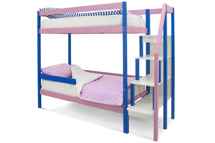 Двухэтажная детская кровать Svogen синий-лаванда в Салехарде - изображение 3