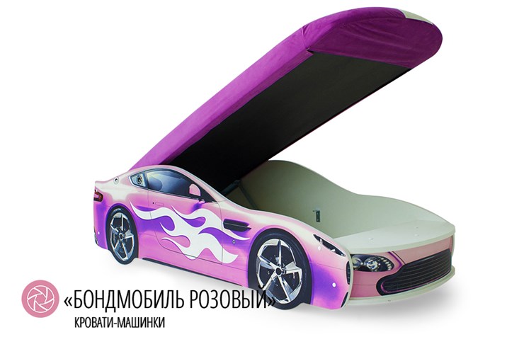 Кровать-машина детская Бондимобиль розовый в Лабытнанги - изображение 1