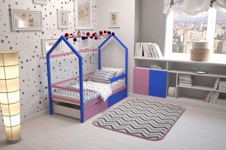 Кровать-домик детская Svogen синий-лаванда в Салехарде - изображение 5