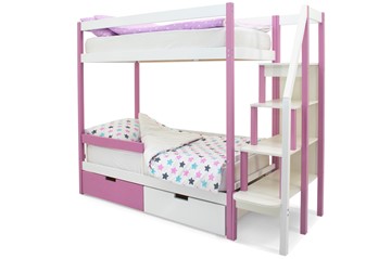 Детская двухэтажная кровать Svogen лаванда-белый в Новом Уренгое