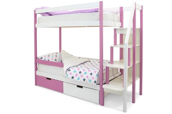 Детская двухэтажная кровать Svogen лаванда-белый в Салехарде - изображение