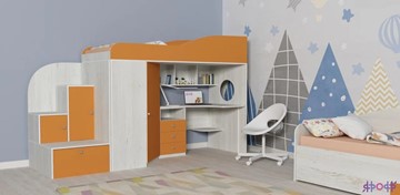 Детская кровать-шкаф Кадет-1, корпус Винтерберг, фасад Оранжевый в Салехарде
