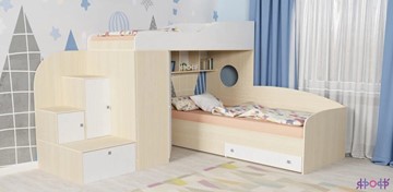 Детская кровать-шкаф Кадет-2, корпус Дуб, фасад Белое дерево в Муравленко