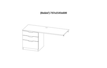 Кровать детская с письменным столом и шкафом POLINI Kids Simple Белый / Бетон в Надыме - предосмотр 9
