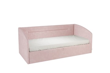 Кровать детская 0.9 Альба (Софа), нежно-розовый (велюр) в Новом Уренгое