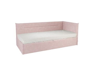 Детская кровать 0.9 Альба (Тахта), нежно-розовый (велюр) в Губкинском