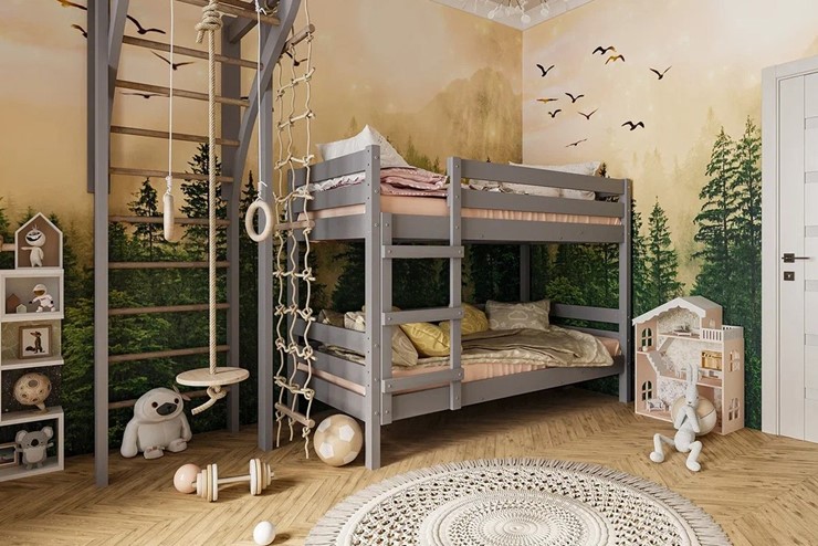 Детская кровать Джуниор двухъярусная (Антрацит) в Губкинском - изображение 2