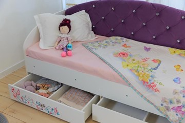 Кровать детская односпальная Эльза без бортика, Фиолетовый (латы) в Салехарде - предосмотр 6