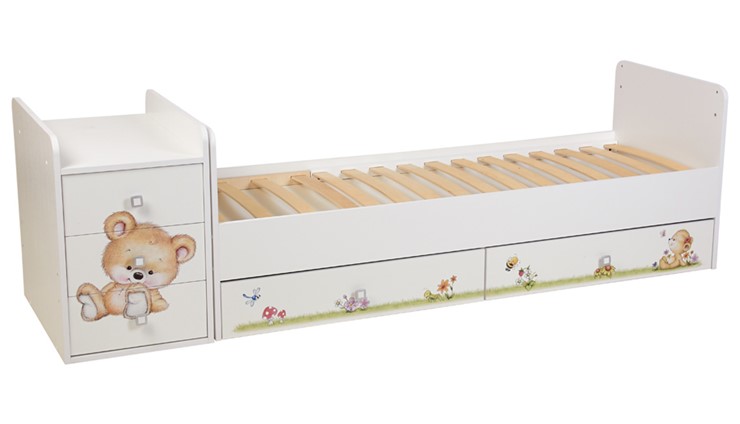 Кровать детская Фея 1100 Медвежонок Белый в Муравленко - изображение 2
