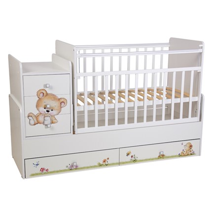 Кровать детская Фея 1100 Медвежонок Белый в Надыме - изображение